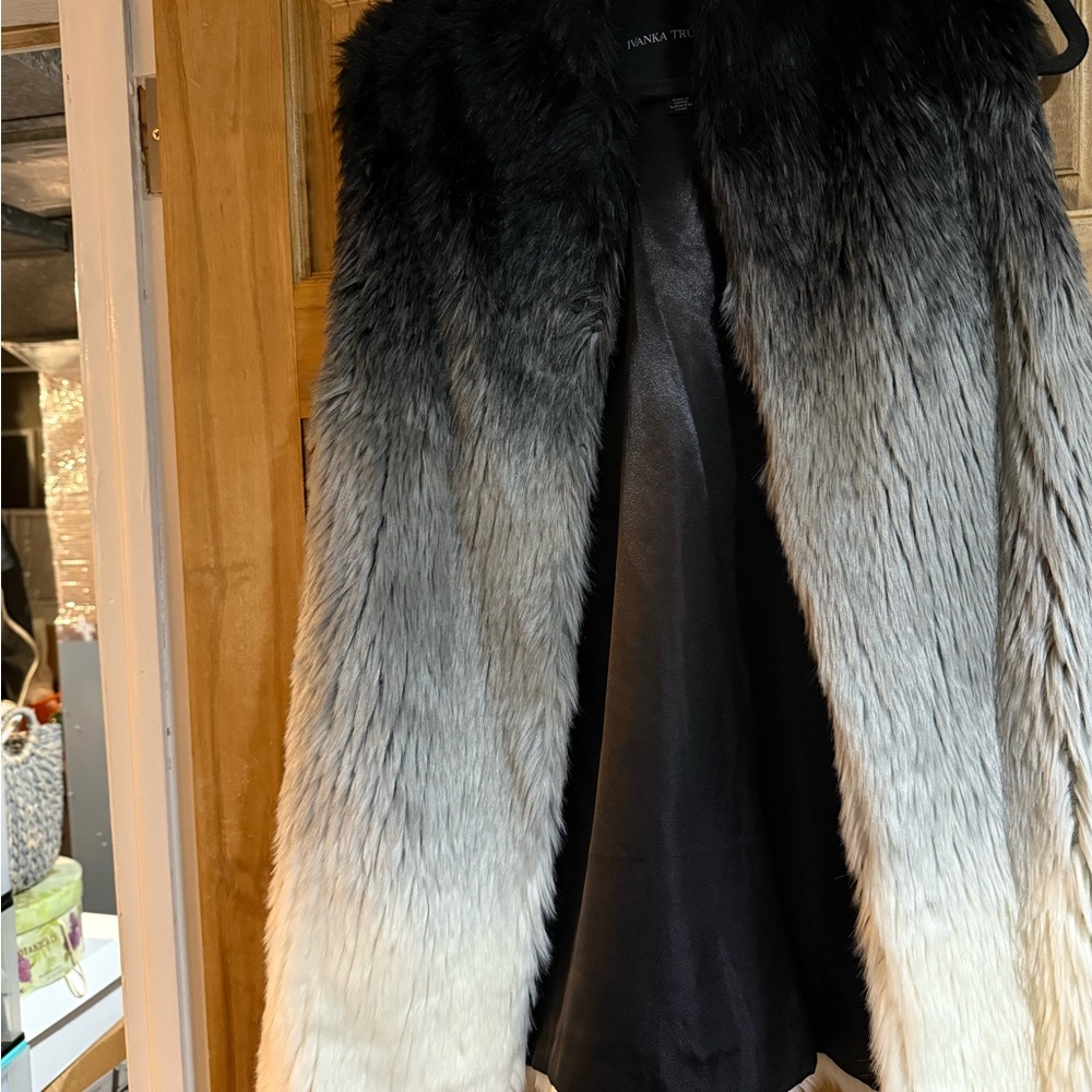 Ivanka Trump Faux Fur Ombre Vest